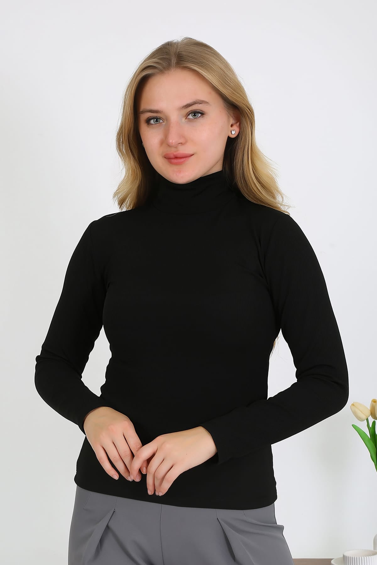 Cliff balıkıçı yaka fitilli kumaş şık bluz