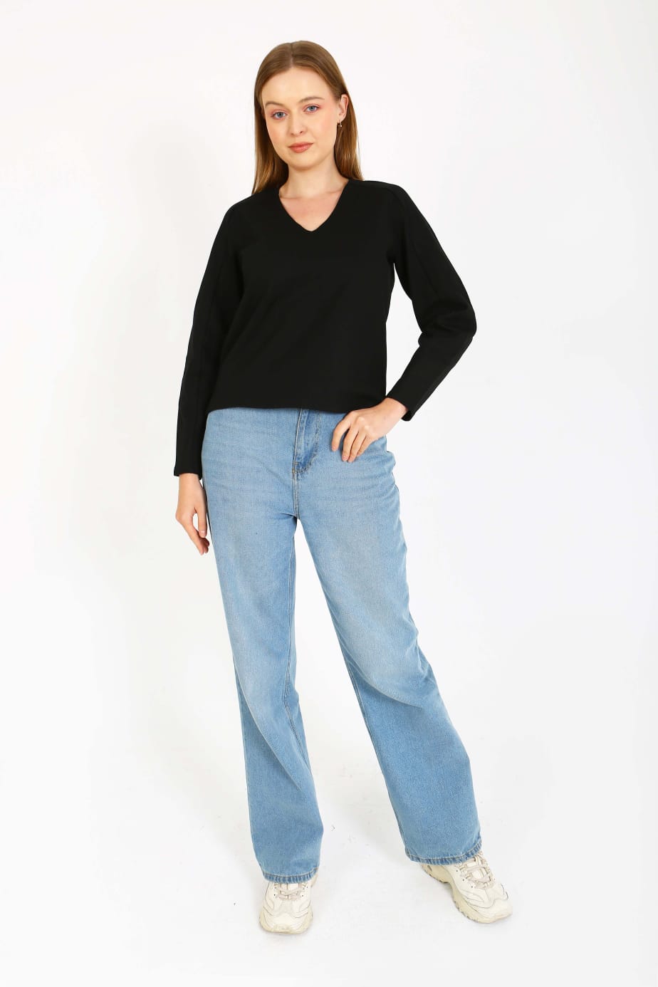 Cliff v yaka yırtmaçlı bluz